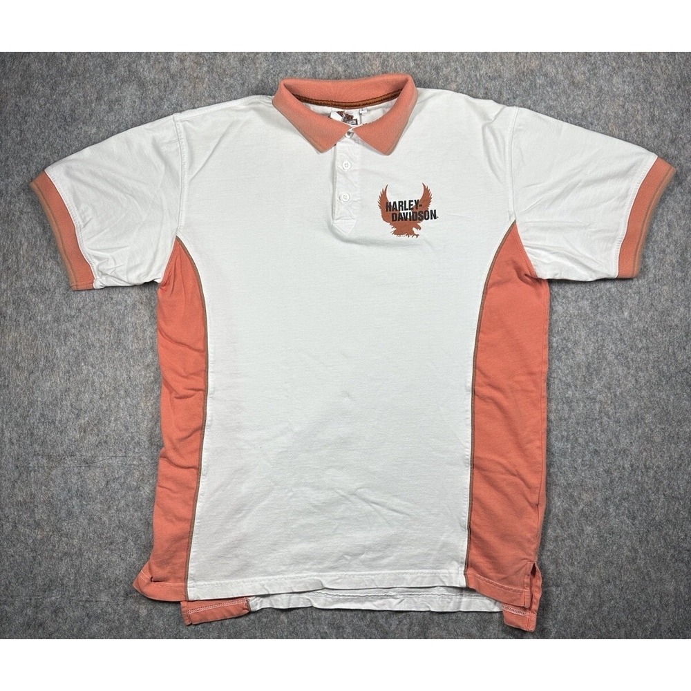 Vintage Harley Davidson Polo Shirt White Mens Large Las Vegas Nevada 2007